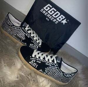 GGDB Black Suede Sneakers with Swarovski Crystals-NEW!!!